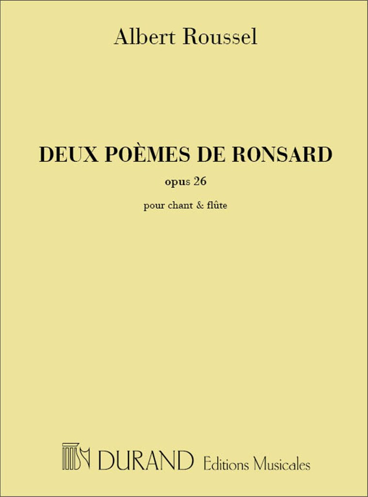 2 Poemes De Ronsard Op 26 Pour Chant Et Flute